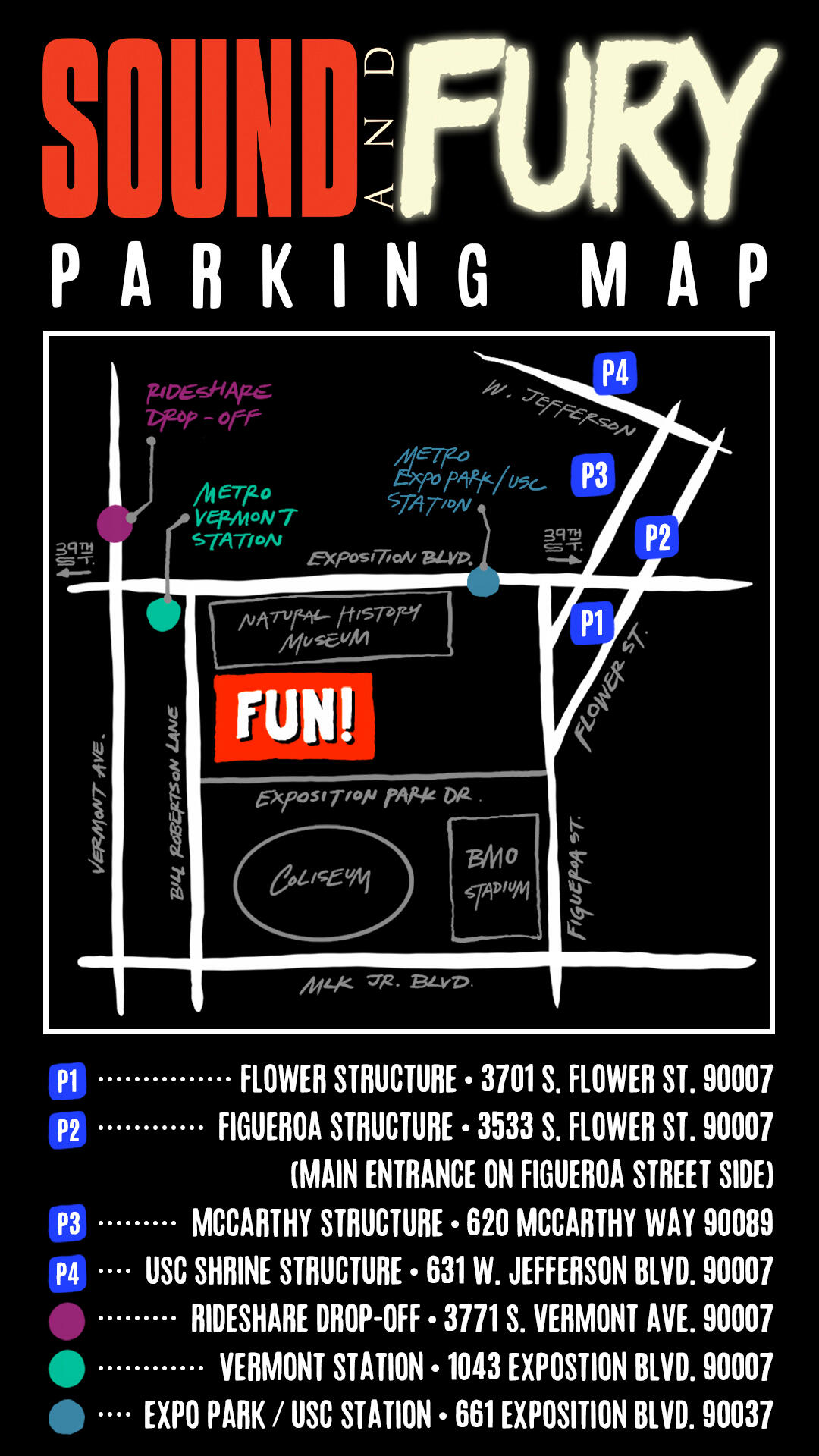 Sound and Fury 2023 Parking Info